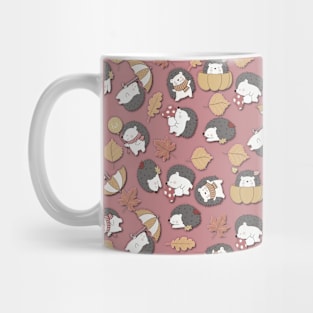 Funny Fall Hedgehogs 7.0 with shadow Mug